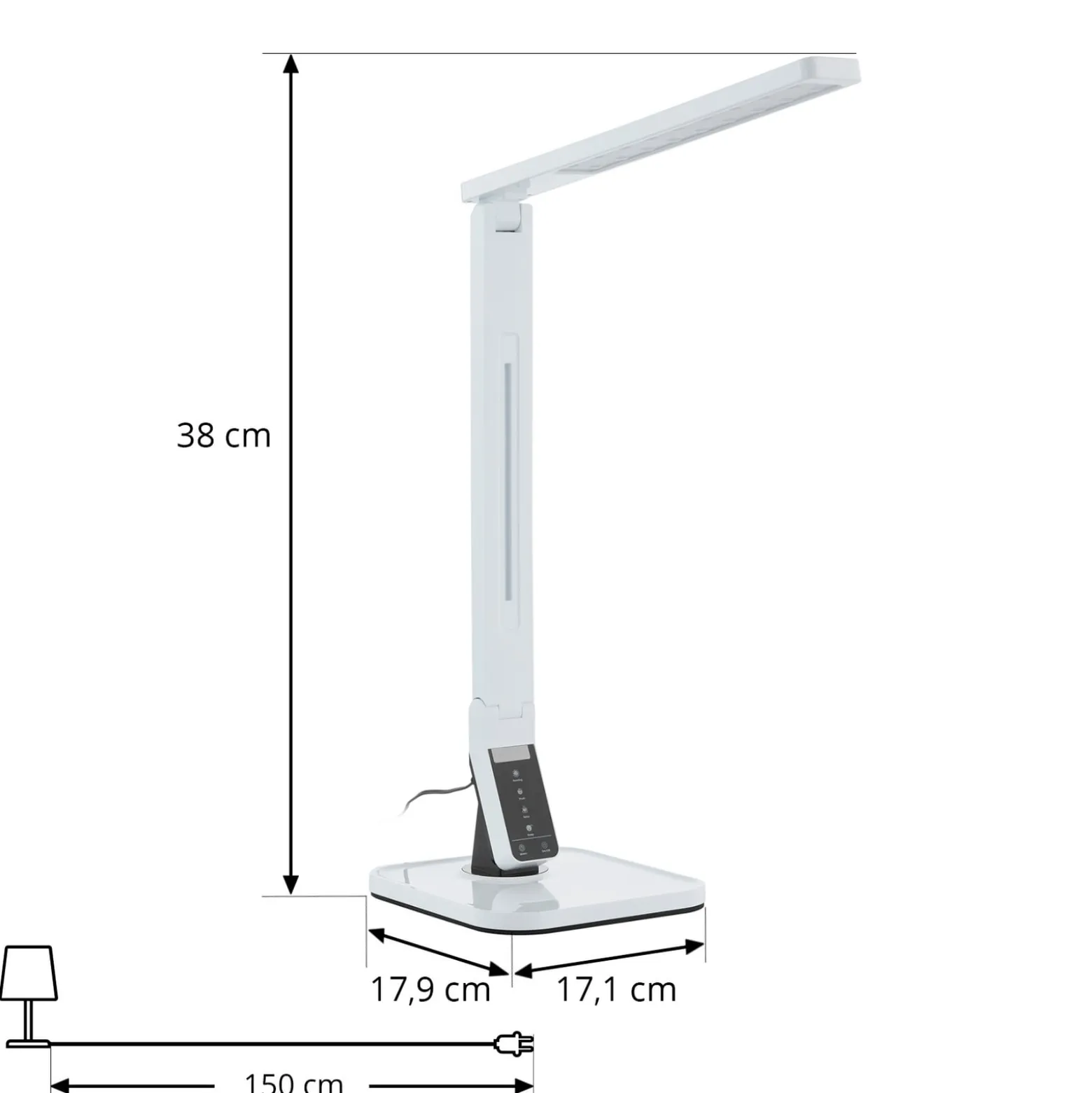Lindby LED-pöytävalaisin Eleni, valkoinen, CCT, himmennettävä