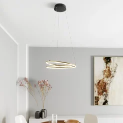 Lindby LED-riippuvalaisin Davian, messinginvärinen, 49 cm, himmennettävä