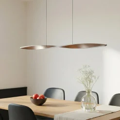 Lindby LED-riippuvalaisin Jaren, musta/ruskea, 100 cm, CCT