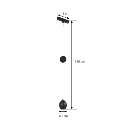 Lindby LED-riippuvalaisin Lumaro, musta,Ø6,2 cm,48V,himmennettävä