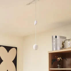 Lindby LED-riippuvalaisin Lumaro, valkoinen, Ø 6,2 cm, 48V, himmennettävä