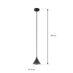 Lindby LED-riippuvalaisin Soran, halkaisija 15 cm, musta, IP44