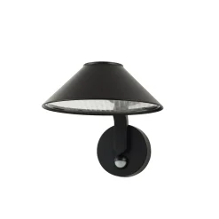 Lindby LED-seinälamppu Capelo, musta, metalli, anturi, Ø20cm