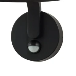Lindby LED-seinälamppu Capelo, musta, metalli, anturi, Ø20cm