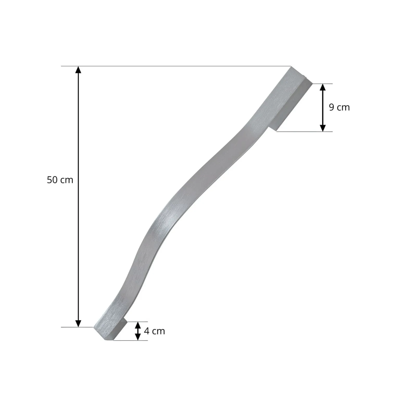 Lindby LED-seinävalaisin Alvon, hopea, korkeus 50 cm, metalli