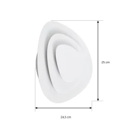 Lindby LED-seinävalaisin Delar, valkoinen, 25 x 25 cm, himmennettävä