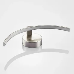 Lindby LED-seinävalaisin Iven, leveys 34 cm, nikkeli, 3000 K