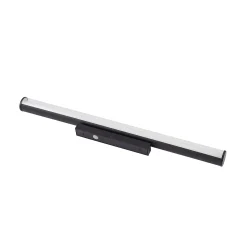 Lindby LED-seinävalaisin Kirka, musta, metalli, IP44, 90cm, CCT