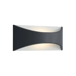 Lindby LED-seinävalaisin Mathea, 30 cm, antrasiitti, alumiini, IP65