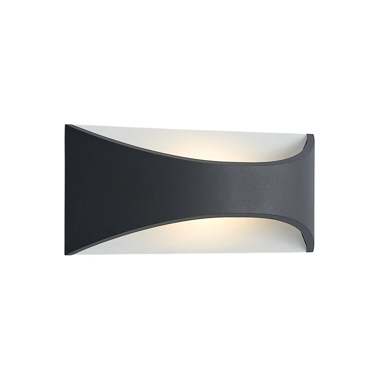 Lindby LED-seinävalaisin Mathea, 30 cm, antrasiitti, alumiini, IP65