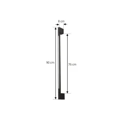 Lindby LED-seinävalaisin Neano, 90 cm, musta, metalli, IP54