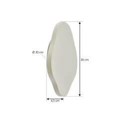 Lindby LED-seinävalaisin Nielson, beige, kipsi, korkeus 30 cm