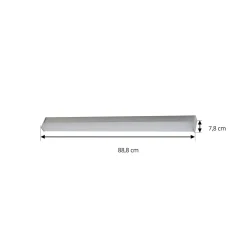 Lindby LED-seinävalaisin Philippa, kulmikas, 89 cm, alumiininvärinen, IP44