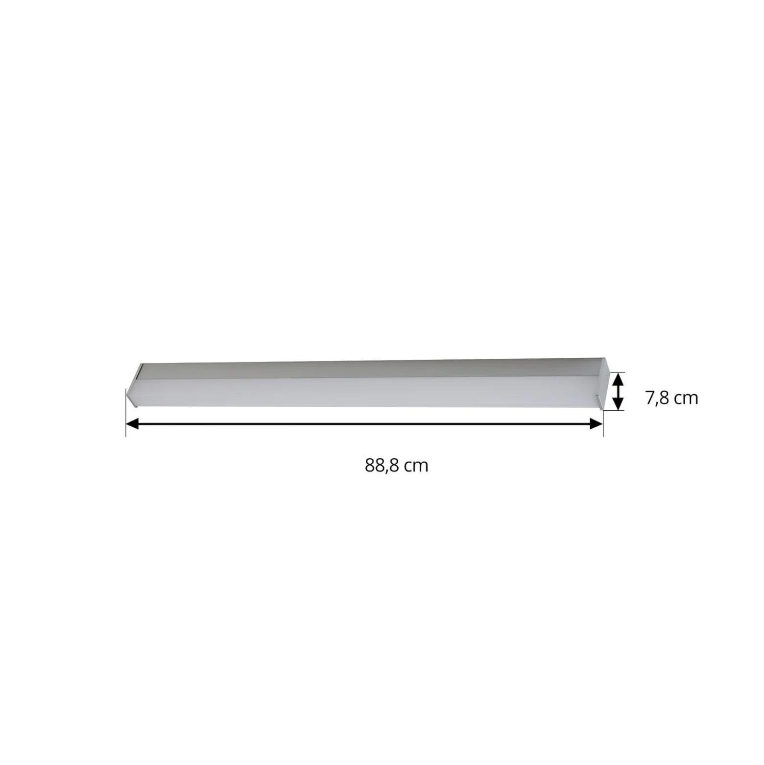Lindby LED-seinävalaisin Philippa, kulmikas, 89 cm, alumiininvärinen, IP44