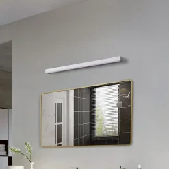 Lindby LED-seinävalaisin Philippa, kulmikas, 89 cm, alumiininvärinen, IP44