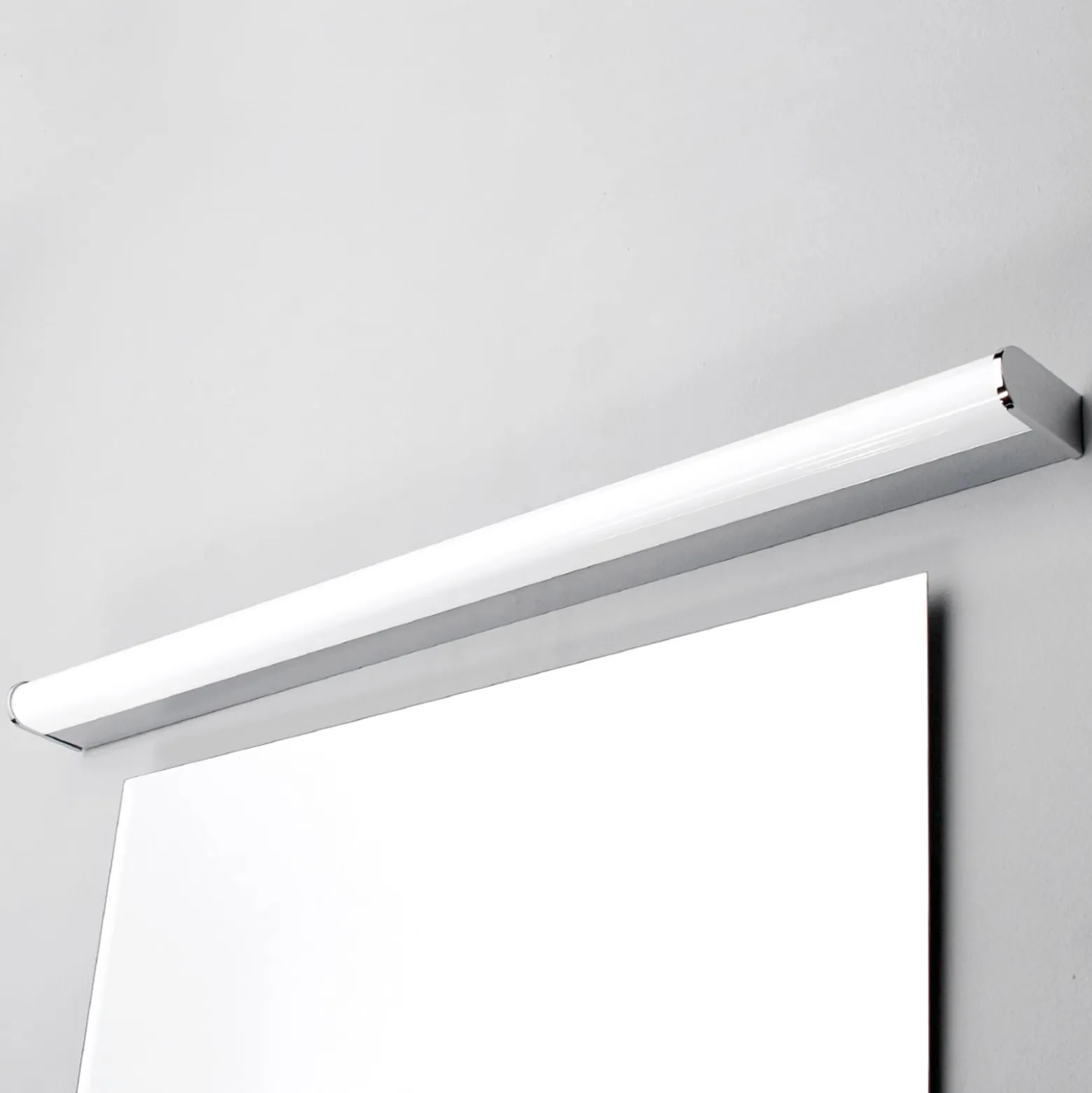 Lindby LED-seinävalaisin Philippa, pyöreä, 88cm, kromi, IP44