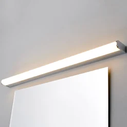 Lindby LED-seinävalaisin Philippa, pyöreä, 88cm, kromi, IP44