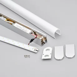 Lindby LED-seinävalaisin Philippa, pyöreä, 88cm, kromi, IP44