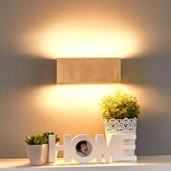 Lindby LED-seinävalaisin Quentin, 23cm leveä, kullanvärinen, metallia