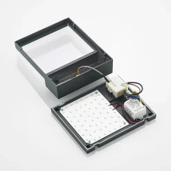 Lindby LED-seinävalaisin Vanira, antrasiitti, alumiini, anturi, IP54