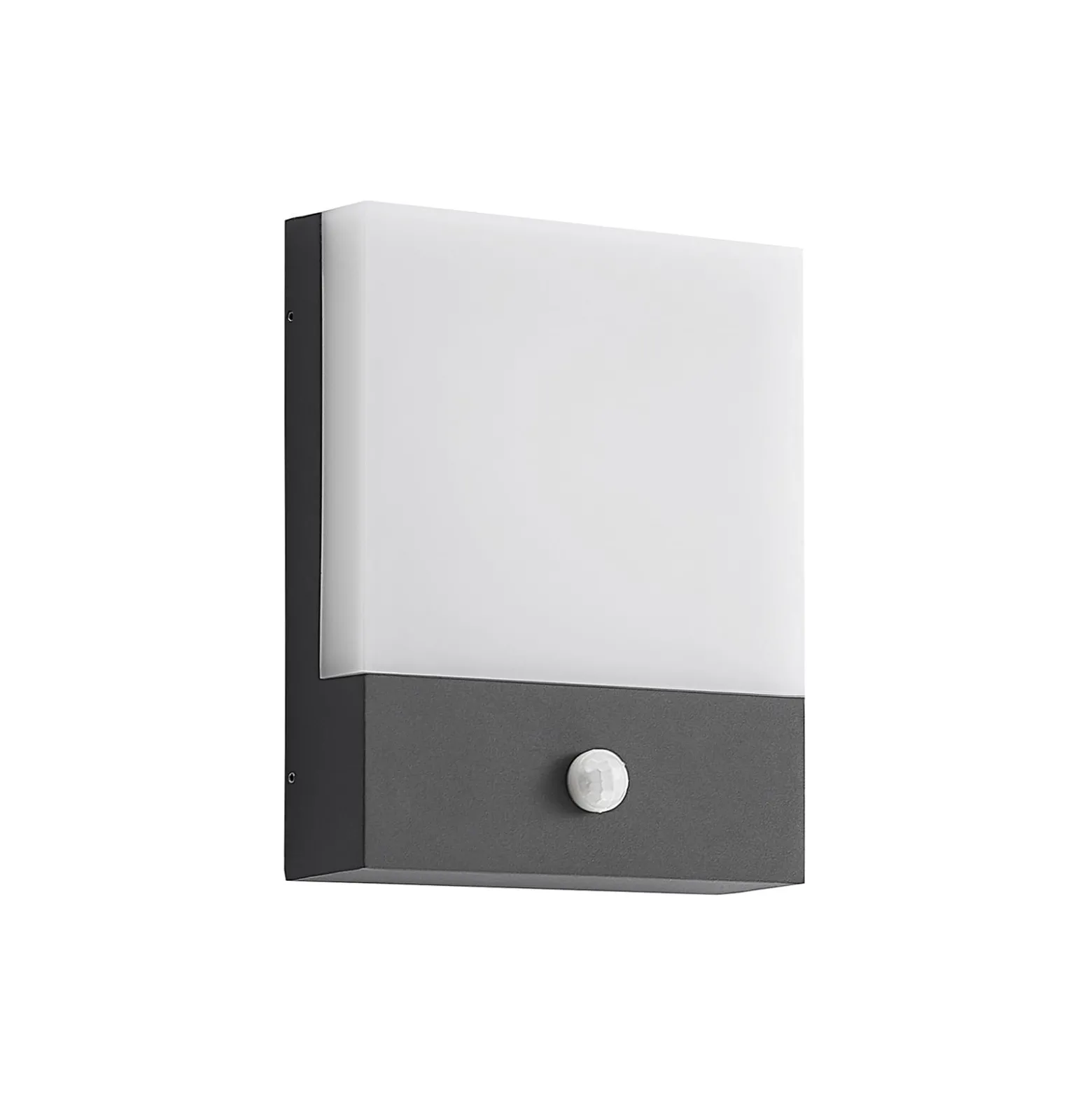 Lindby LED-seinävalaisin Vanira, antrasiitti, alumiini, anturi, IP54