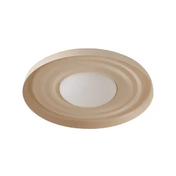 Lindby LED-seinävalaisin Waves, beige, Ø 43 cm, metalli