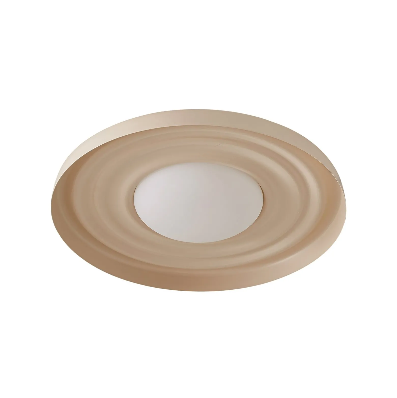 Lindby LED-seinävalaisin Waves, beige, Ø 43 cm, metalli