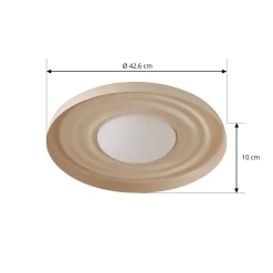 Lindby LED-seinävalaisin Waves, beige, Ø 43 cm, metalli