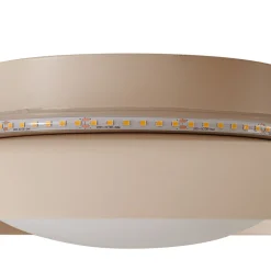 Lindby LED-seinävalaisin Waves, beige, Ø 43 cm, metalli