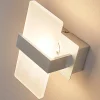 Lindby LED-seinävalaisin Yorick, 18 cm, alumiini/valkoinen, kytkimellä
