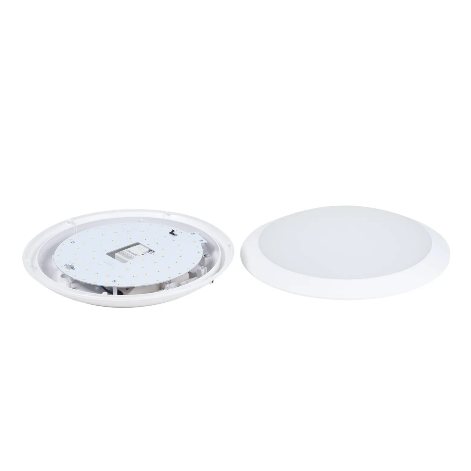 Lindby LED-ulkokattolamppu Naira, valkoinen, anturi, 30 cm, IP65