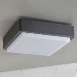Lindby LED-ulkokattolamppu Nermin, 22 cm, IP65, kulmikas