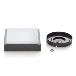 Lindby LED-ulkokattolamppu Nermin, 22 cm, IP65, kulmikas