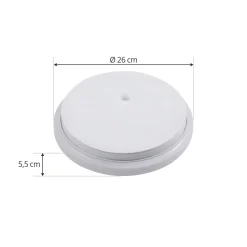 Lindby LED-ulkokattovalaisin Doki, 26 cm, valkoinen, muovi