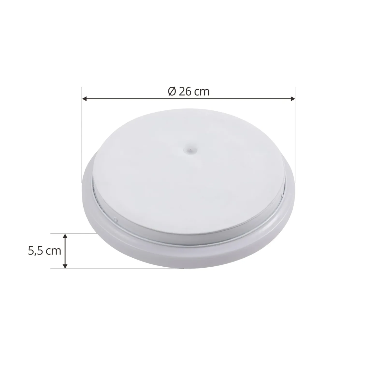 Lindby LED-ulkokattovalaisin Doki, 26 cm, valkoinen, muovi