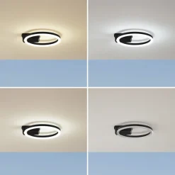 Lindby LED-ulkokattovalaisin Finian, Ø 31 cm, CCT, himmennettävä