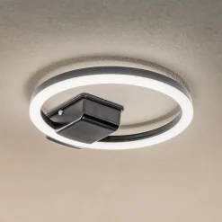 Lindby LED-ulkokattovalaisin Finian, Ø 31 cm, CCT, himmennettävä