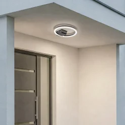 Lindby LED-ulkokattovalaisin Finian, Ø 31 cm, CCT, himmennettävä