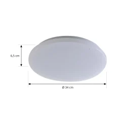 Lindby LED-ulkokattovalaisin Kirkola, 3000 K, halkaisija 34 cm, valkoinen