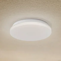 Lindby LED-ulkokattovalaisin Kirkola, 4000 K, halkaisija 26 cm, valkoinen