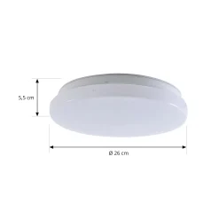 Lindby LED-ulkokattovalaisin Kirkola, 3000 K, halkaisija 26 cm, valkoinen