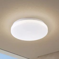 Lindby LED-ulkokattovalaisin Kirkola, 3000 K, halkaisija 26 cm, valkoinen