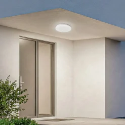 Lindby LED-ulkokattovalaisin Kirkola, 3000 K, halkaisija 26 cm, valkoinen