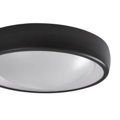 Lindby LED ulkokattovalaisin Niniel, musta, Ø 25 cm