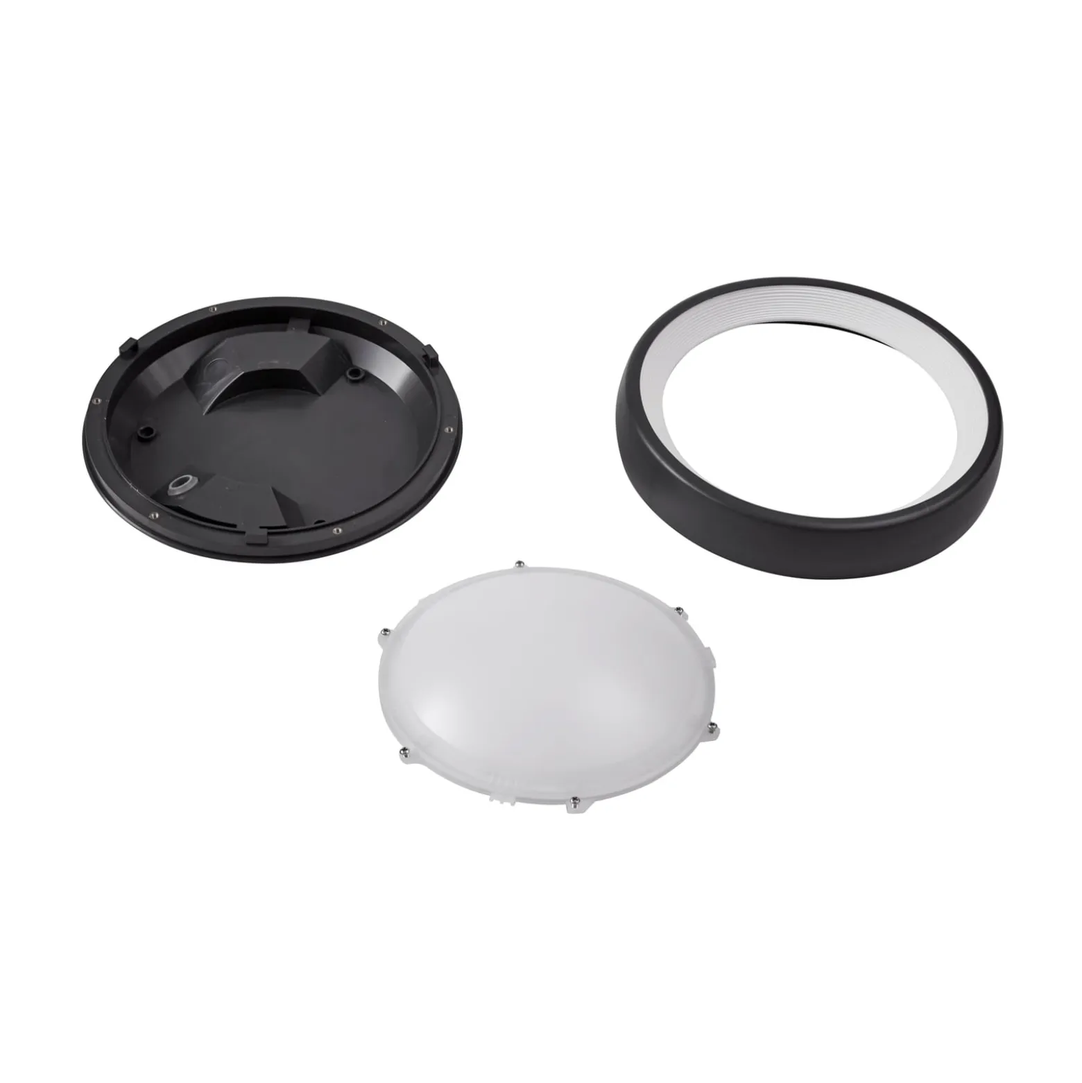 Lindby LED ulkokattovalaisin Niniel, musta, Ø 25 cm