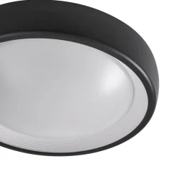 Lindby LED ulkokattovalaisin Niniel, musta, Ø 25 cm