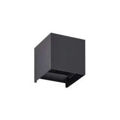 Lindby LED-ulkoseinälamppu Nivar, kulmikas, musta, 10 cm, IP54