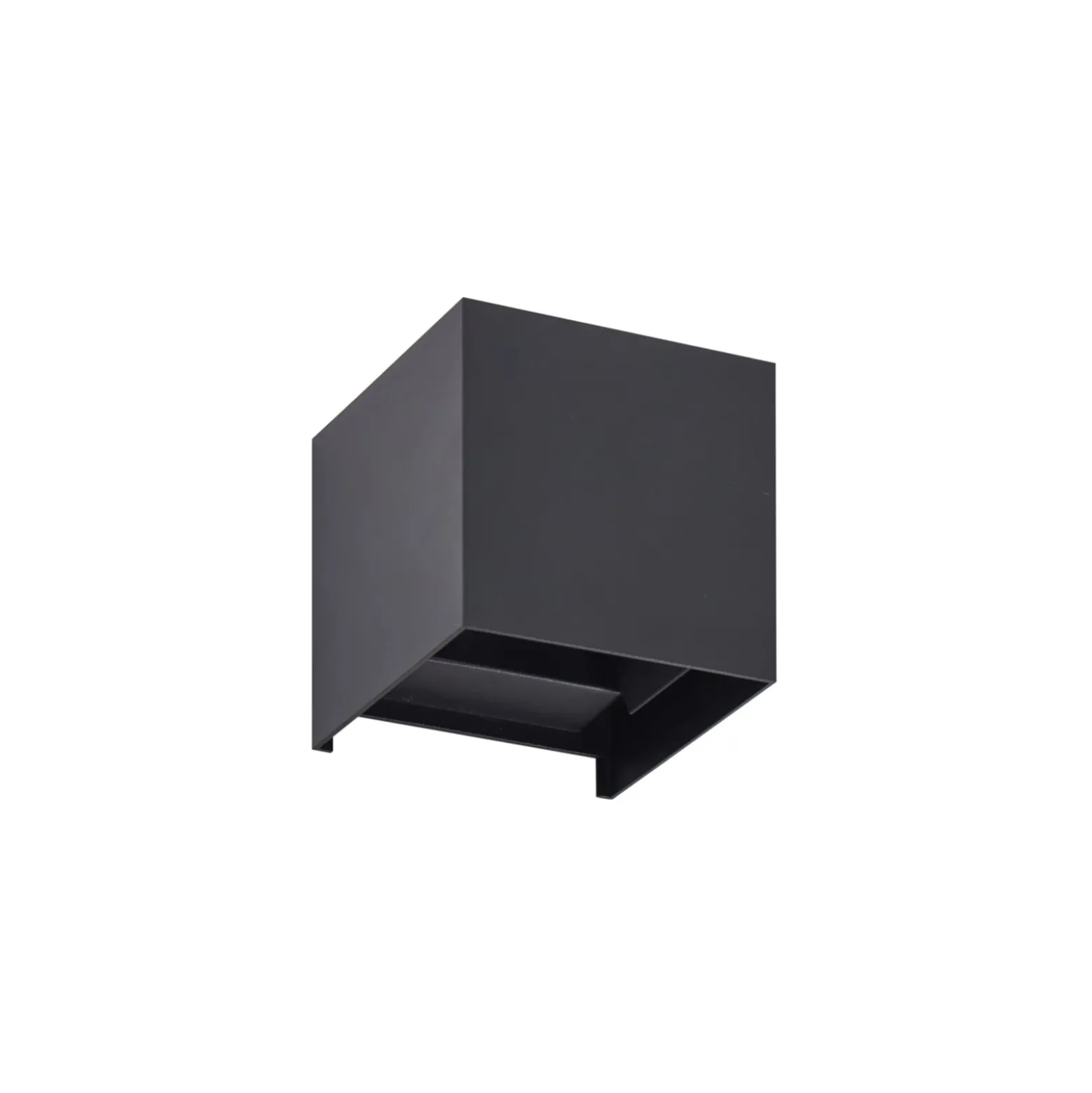 Lindby LED-ulkoseinälamppu Nivar, kulmikas, musta, 10 cm, IP54
