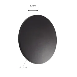 Lindby LED-ulkoseinälamppu Selinel, musta, 23 cm, talonumero