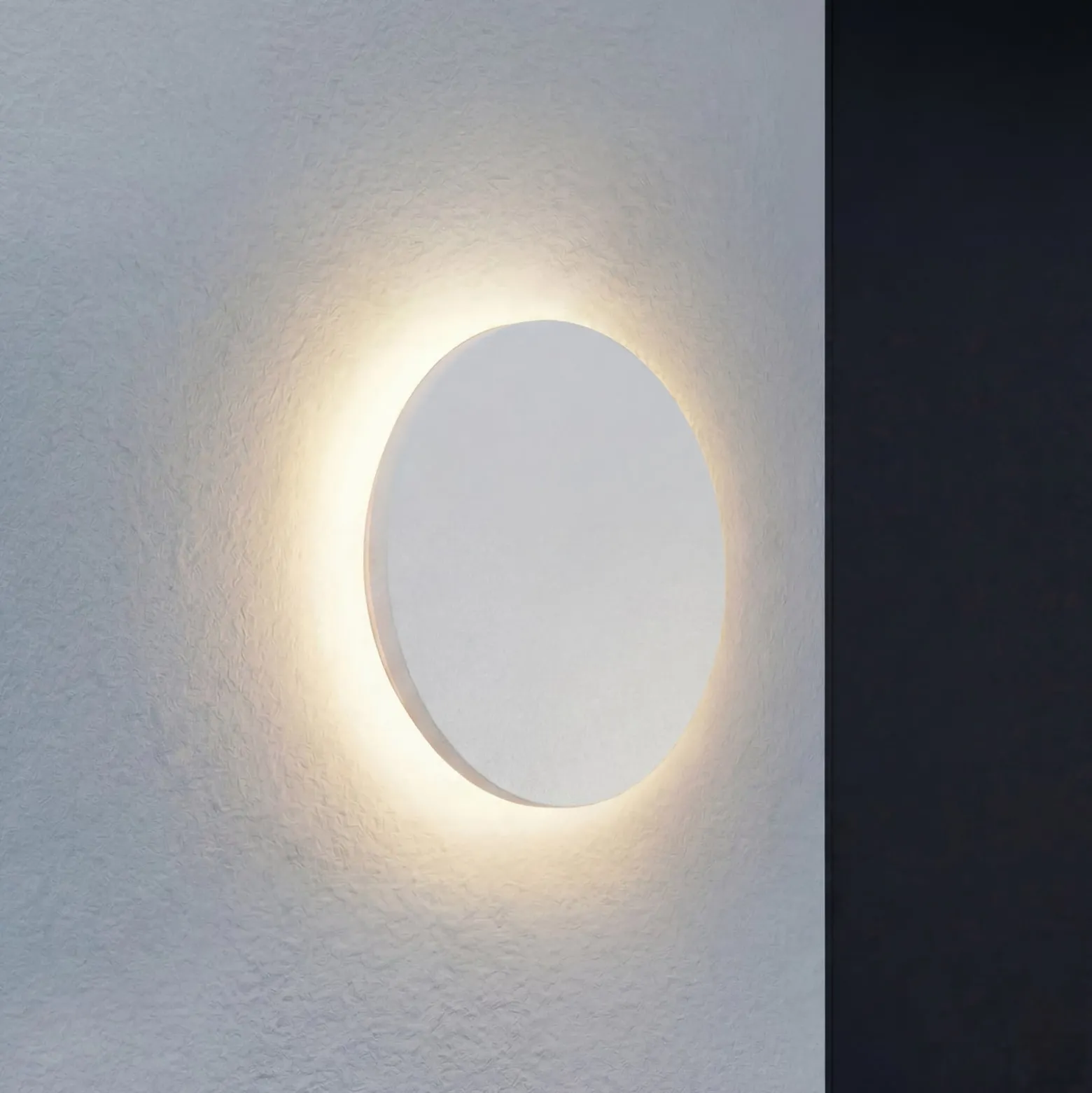 Lindby LED-ulkoseinälamppu Selinel, valkoinen, Ø 23 cm, talonumero